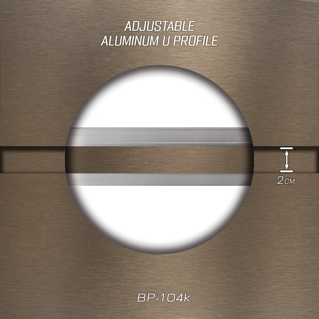 320H-ALUMINUM PROFILE- ADJUSTABLE U-PROFILE COLOUR : Brass Brushed Metal BP-104K