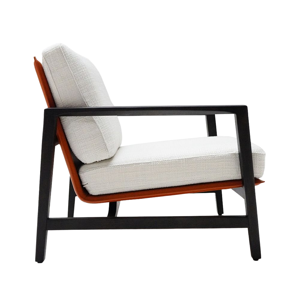 Solid Wood And Saddle Leather Armchair MLL-A106 - Armchairs - ebarza Furniture UAE | Shop Modern Furniture in Abu Dhabi & Dubai - مفروشات ايبازرا في الامارات | تسوق اثاث عصري وديكورات مميزة في دبي وابوظبي