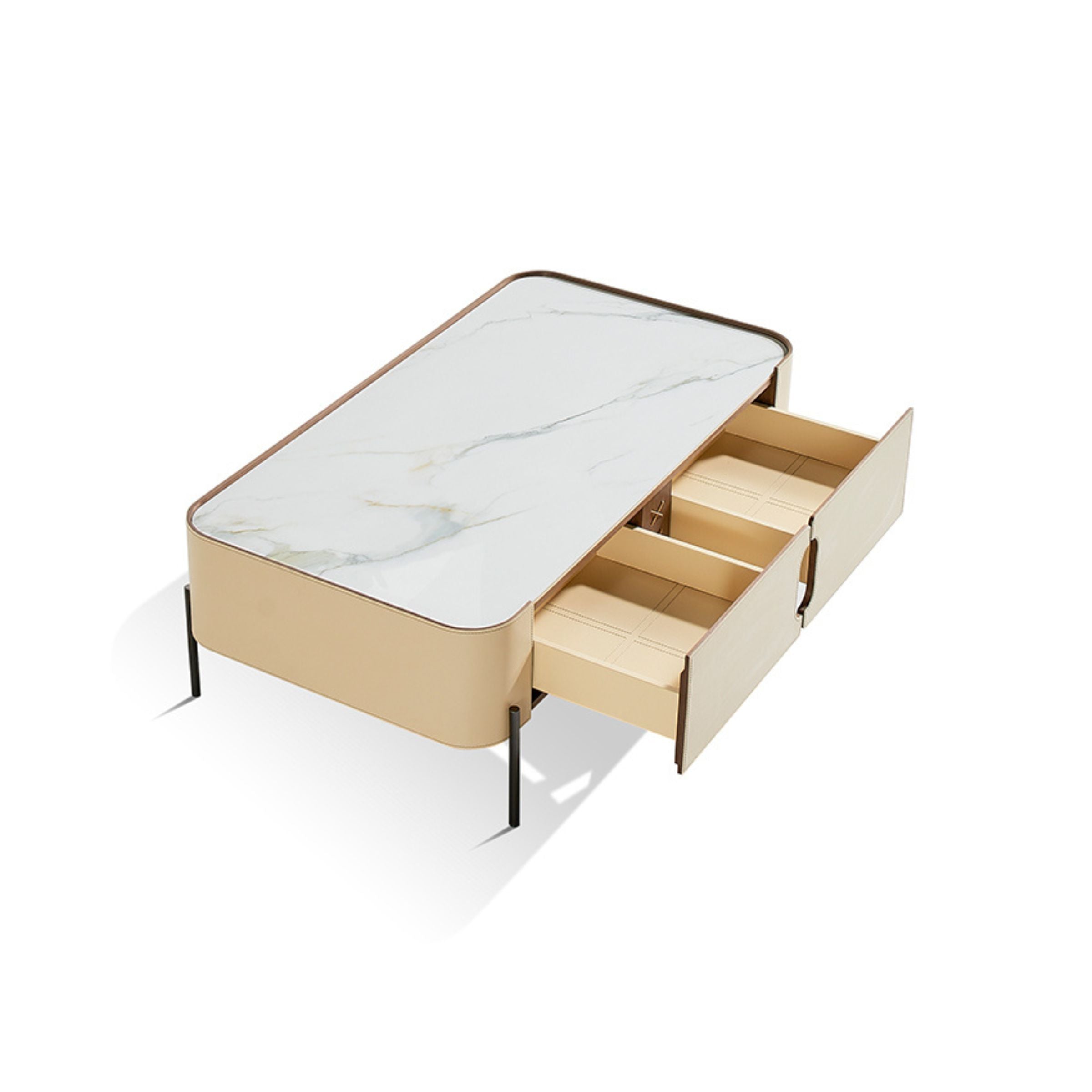 Stitch Saddle Leather Cabinet / Besdside table MLL-D41 - Cabinets - ebarza Furniture UAE | Shop Modern Furniture in Abu Dhabi & Dubai - مفروشات ايبازرا في الامارات | تسوق اثاث عصري وديكورات مميزة في دبي وابوظبي