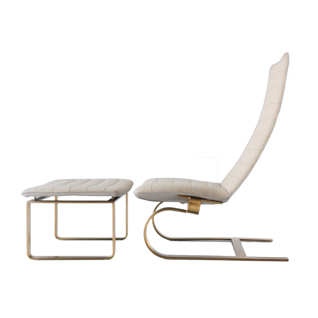 Right arm chair with Ottoman CC-OTT-302R - Lounge Chairs - ebarza Furniture UAE | Shop Modern Furniture in Abu Dhabi & Dubai - مفروشات ايبازرا في الامارات | تسوق اثاث عصري وديكورات مميزة في دبي وابوظبي