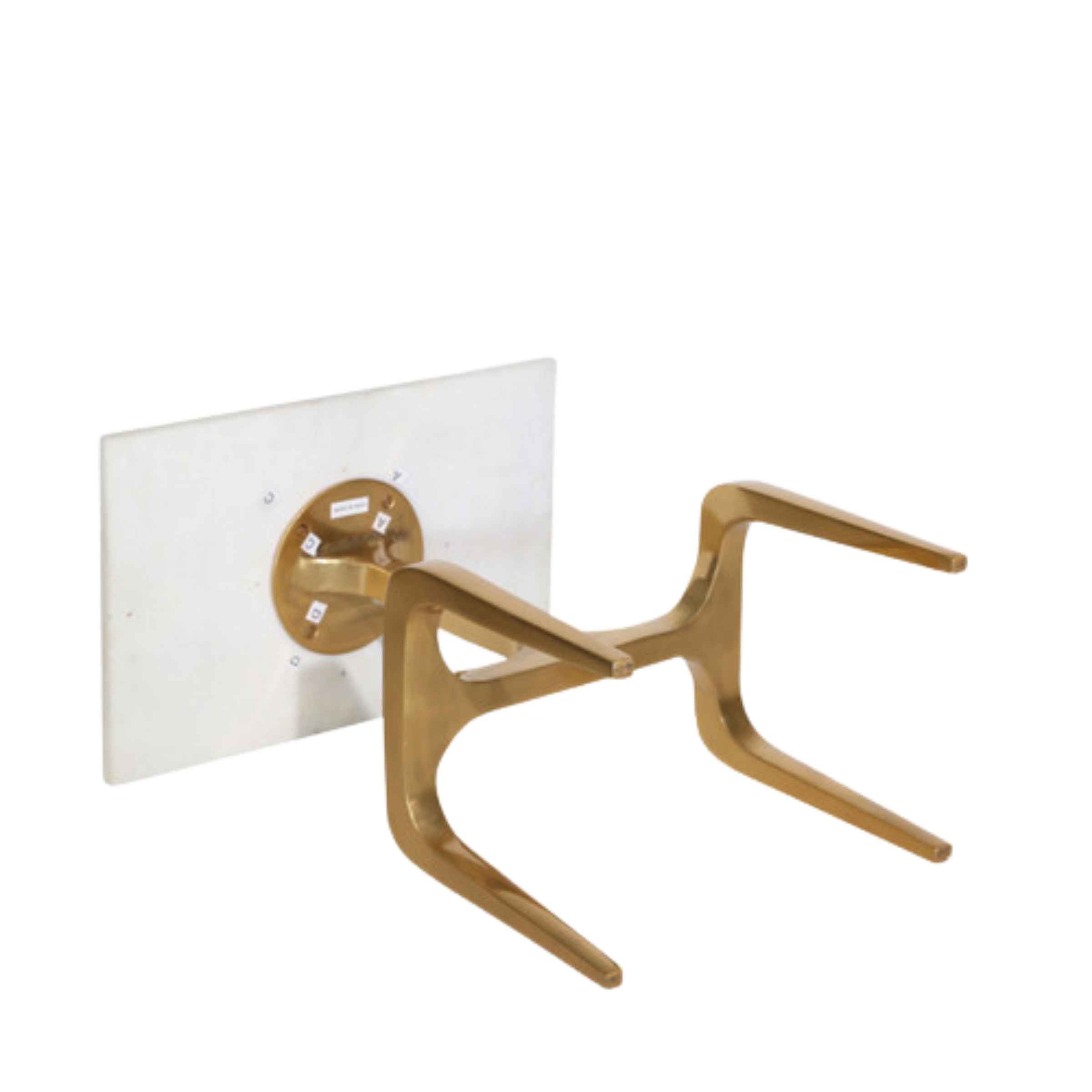 As Is - 4-Legged Accent Table 55 Cm With Top White Marble - Gold 14845-01 - DISPLAY ITEM - ebarza Furniture UAE | Shop Modern Furniture in Abu Dhabi & Dubai - مفروشات ايبازرا في الامارات | تسوق اثاث عصري وديكورات مميزة في دبي وابوظبي