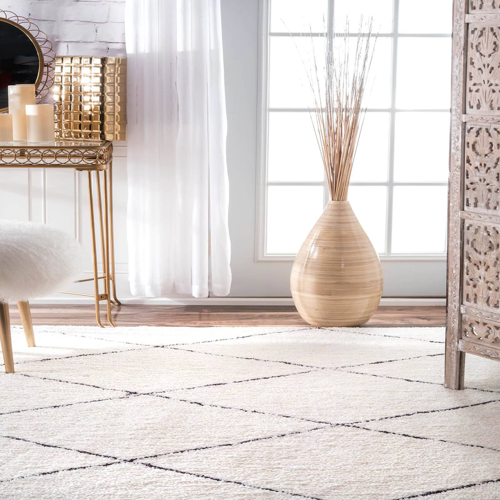 450X300 Cm Morocco Handmade Wool Rug Jh-20007-Grand - Rugs - ebarza Furniture UAE | Shop Modern Furniture in Abu Dhabi & Dubai - مفروشات ايبازرا في الامارات | تسوق اثاث عصري وديكورات مميزة في دبي وابوظبي