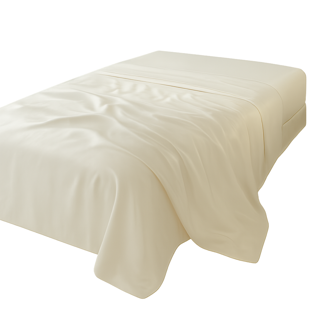 245x260 Ivory Double Bed Sheet - 16mm Silk SRK-1/p - Bedding - ebarza Furniture UAE | Shop Modern Furniture in Abu Dhabi & Dubai - مفروشات ايبازرا في الامارات | تسوق اثاث عصري وديكورات مميزة في دبي وابوظبي