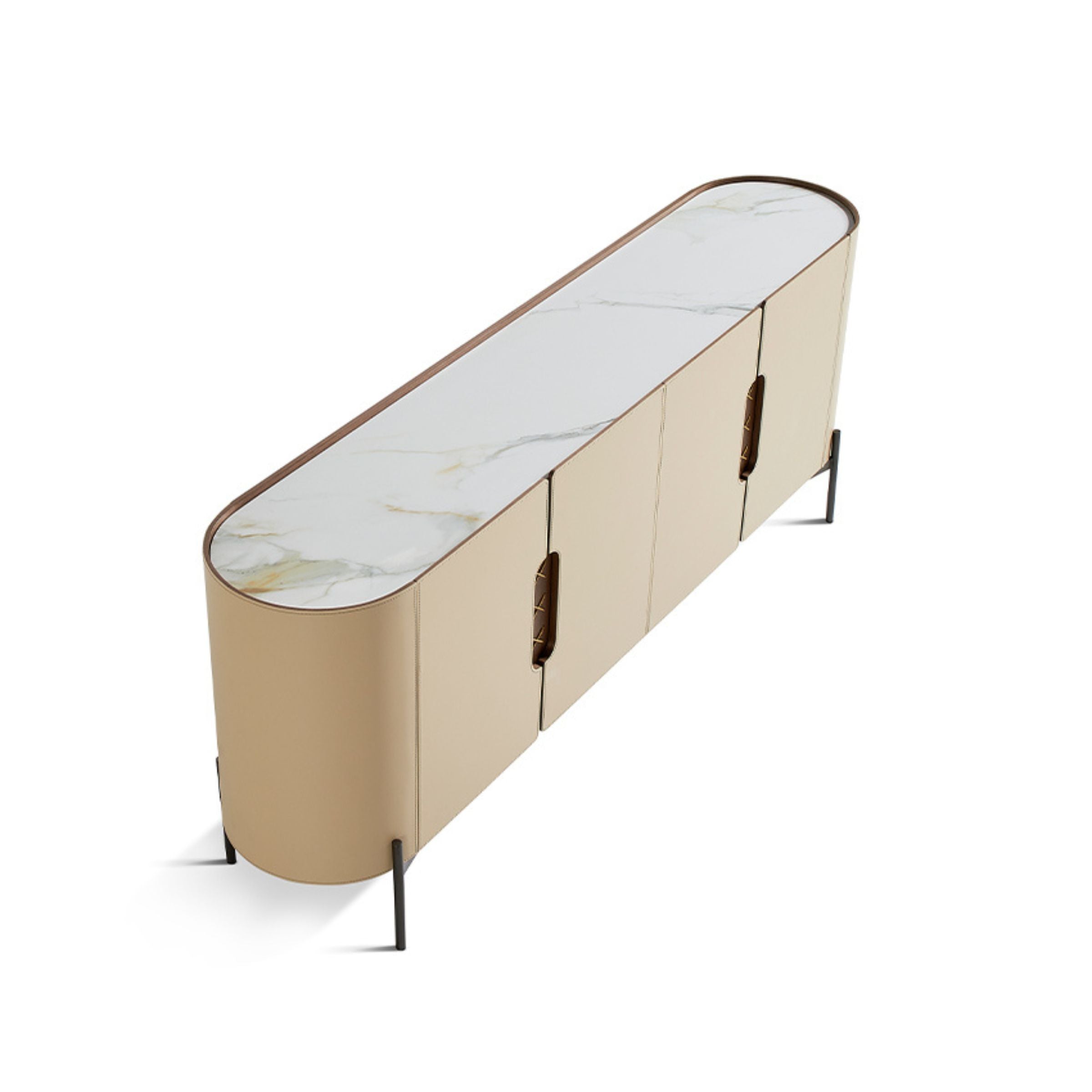 Stitch Saddle Leather Sideboard / Cabinet MLL-T32 - Cabinets - ebarza Furniture UAE | Shop Modern Furniture in Abu Dhabi & Dubai - مفروشات ايبازرا في الامارات | تسوق اثاث عصري وديكورات مميزة في دبي وابوظبي