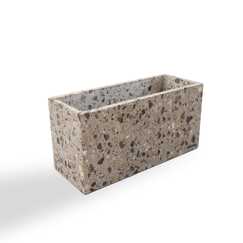 Terrazzo Brown Planter Box 306-N0272 - Planter Boxes - ebarza Furniture UAE | Shop Modern Furniture in Abu Dhabi & Dubai - مفروشات ايبازرا في الامارات | تسوق اثاث عصري وديكورات مميزة في دبي وابوظبي