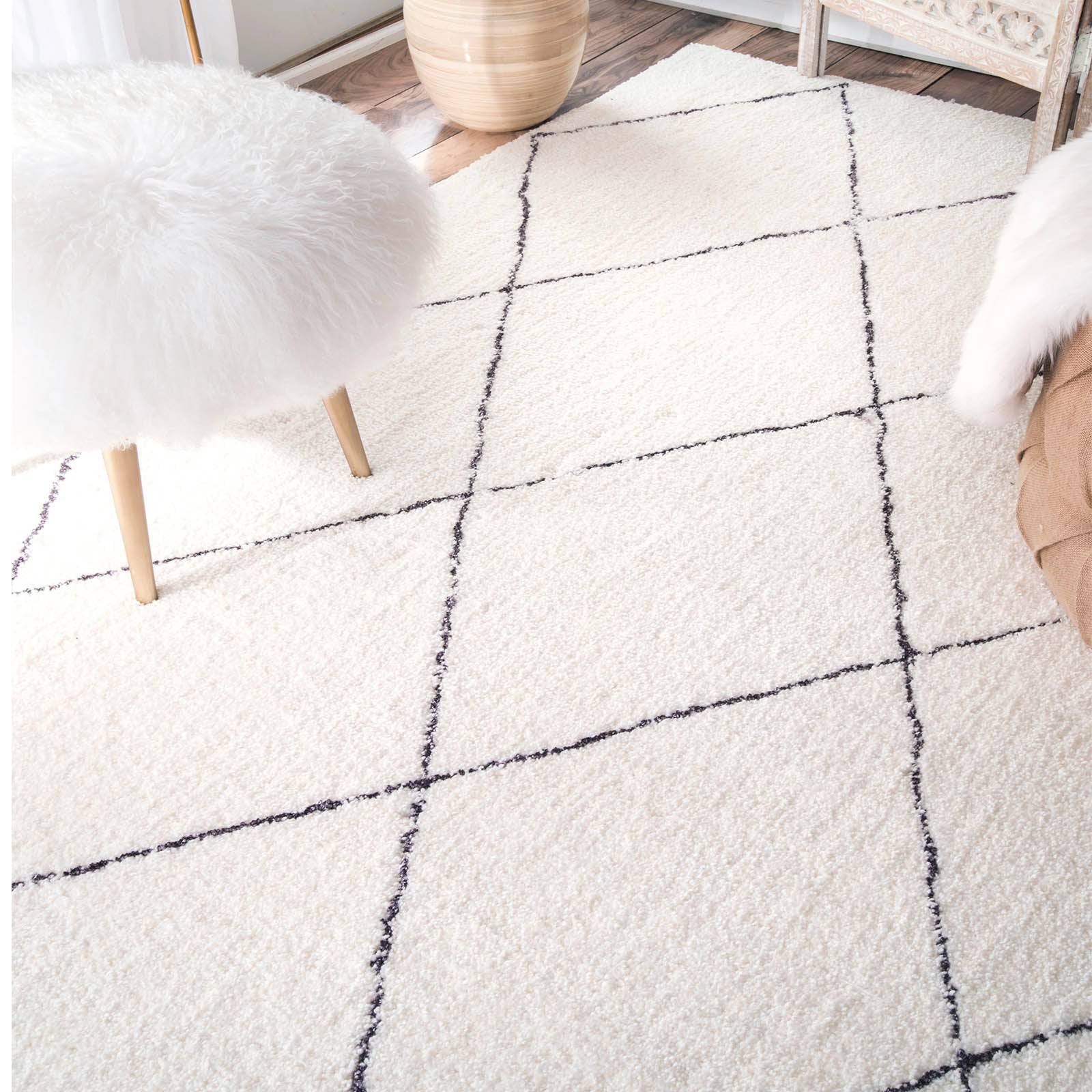 60X90 Cm Morocco Handmade Wool Rug Jh-2710-Ivory Charcoal-Xs - Rugs - ebarza Furniture UAE | Shop Modern Furniture in Abu Dhabi & Dubai - مفروشات ايبازرا في الامارات | تسوق اثاث عصري وديكورات مميزة في دبي وابوظبي