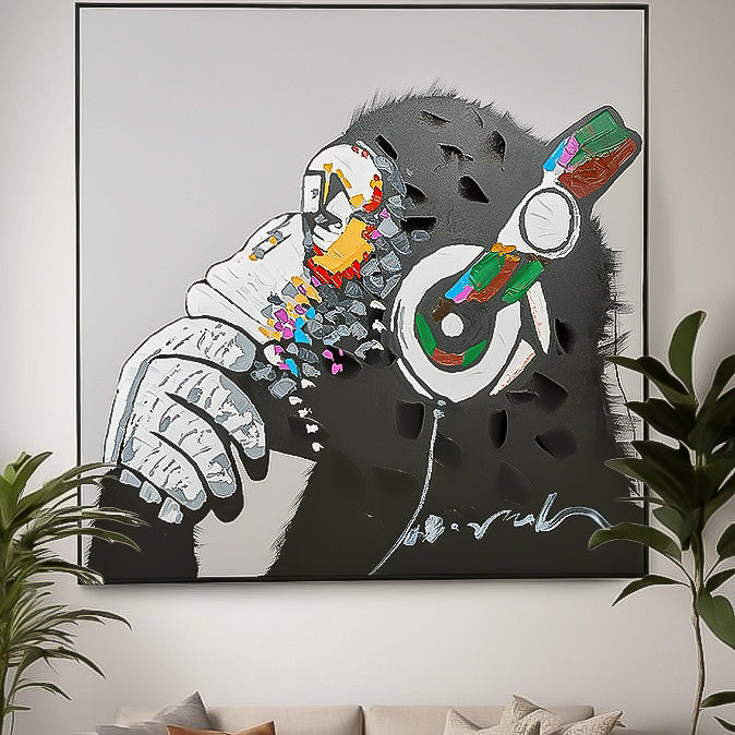 Hand Painted Art Painting With Frame 140X140 Cm PNM002XL/SOAP002 - Paintings - ebarza Furniture UAE | Shop Modern Furniture in Abu Dhabi & Dubai - مفروشات ايبازرا في الامارات | تسوق اثاث عصري وديكورات مميزة في دبي وابوظبي