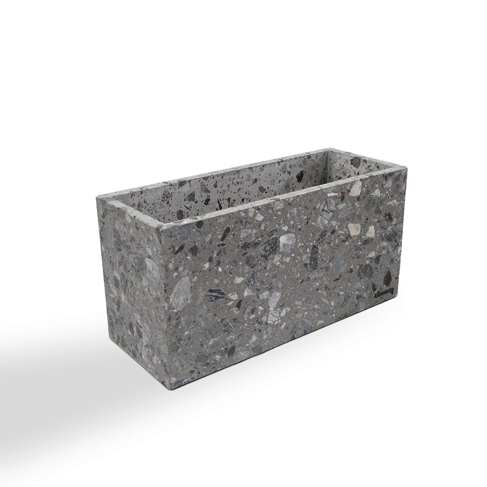 Terrazzo Grey Planter Box 306-N0370 - Planter Boxes - ebarza Furniture UAE | Shop Modern Furniture in Abu Dhabi & Dubai - مفروشات ايبازرا في الامارات | تسوق اثاث عصري وديكورات مميزة في دبي وابوظبي
