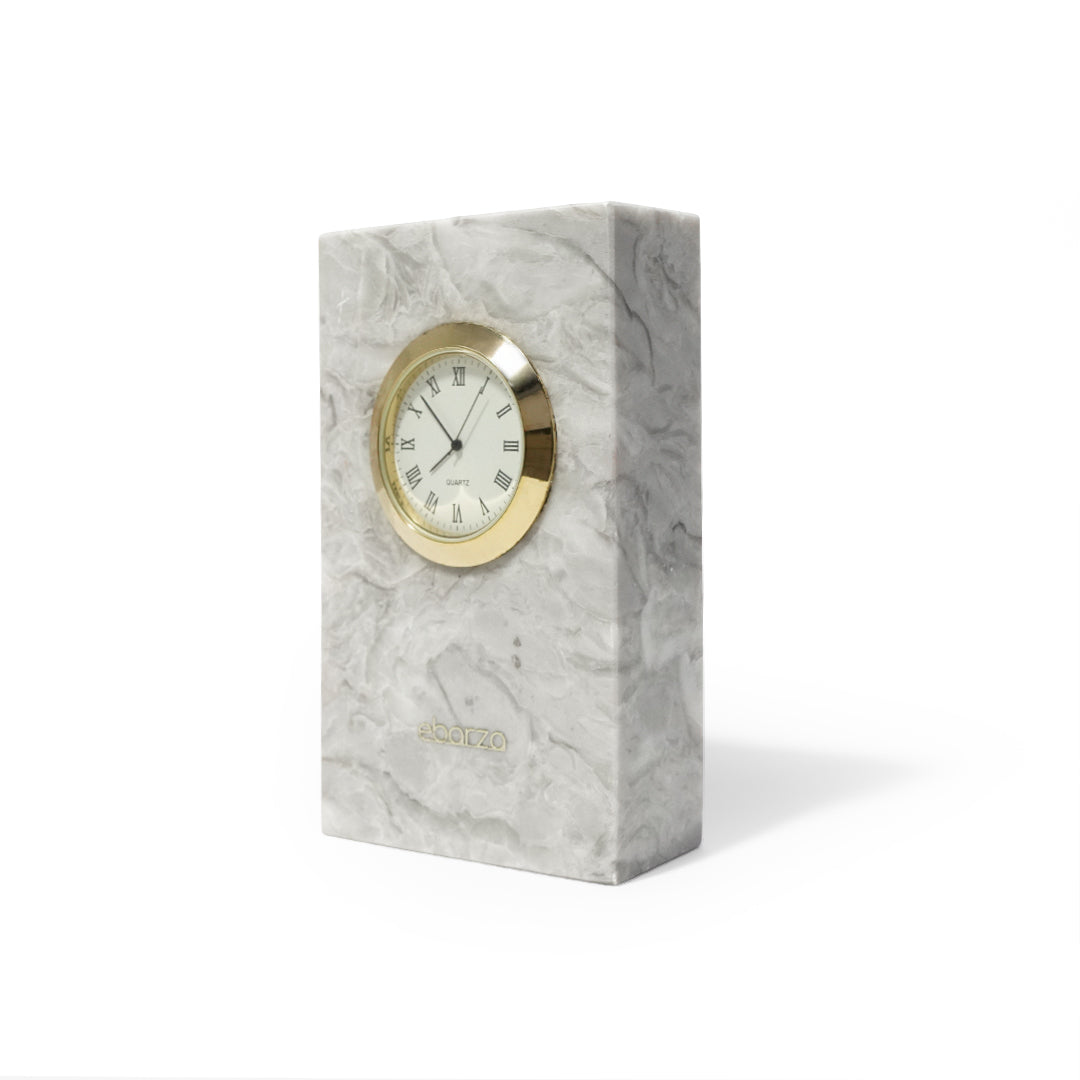 Bawang Flower Marble Small Table Clock TCA892 - Clocks - ebarza Furniture UAE | Shop Modern Furniture in Abu Dhabi & Dubai - مفروشات ايبازرا في الامارات | تسوق اثاث عصري وديكورات مميزة في دبي وابوظبي