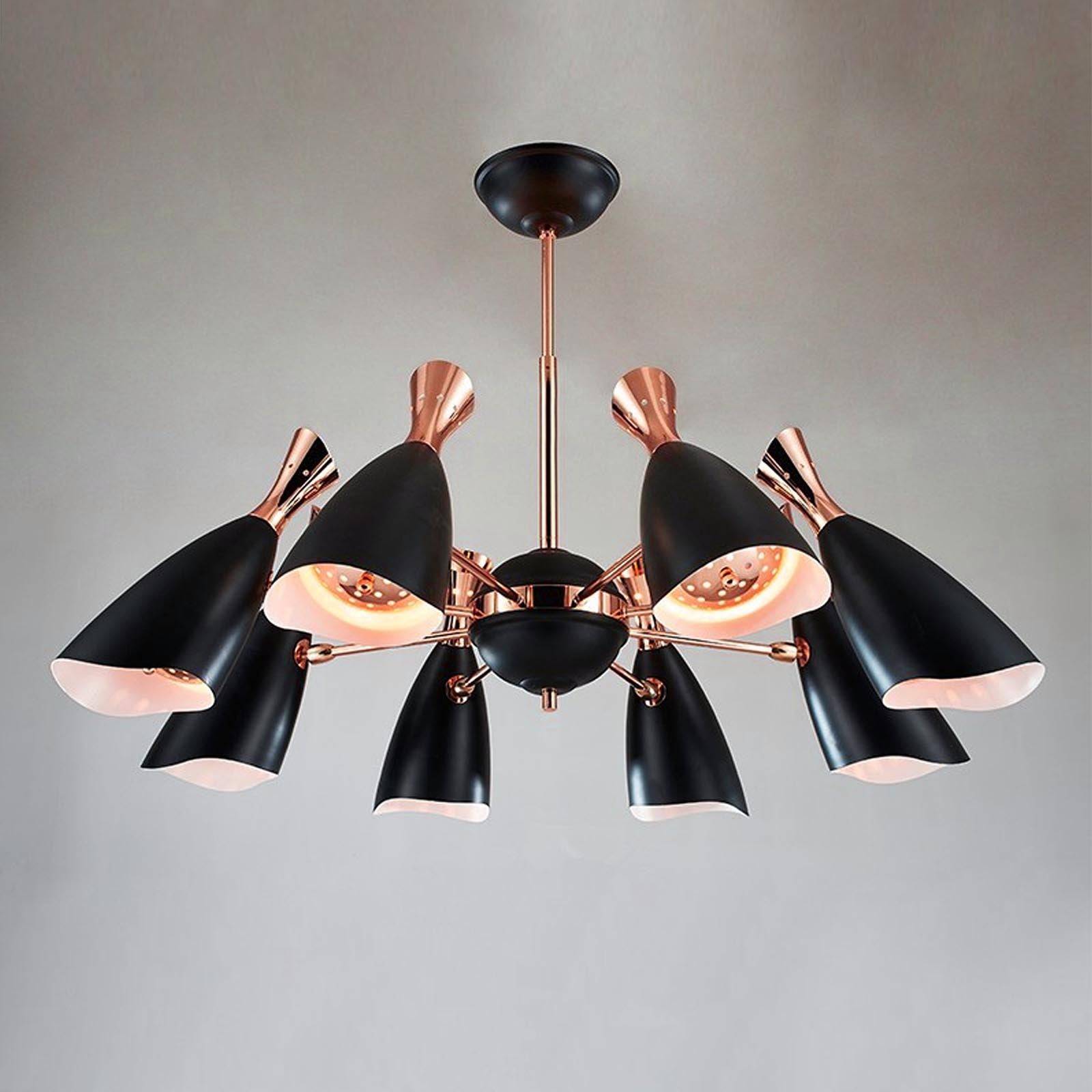 8 Heads Mid Century Pendant Lamp Cy-New-012 Rg - Pendant Lamps - ebarza Furniture UAE | Shop Modern Furniture in Abu Dhabi & Dubai - مفروشات ايبازرا في الامارات | تسوق اثاث عصري وديكورات مميزة في دبي وابوظبي