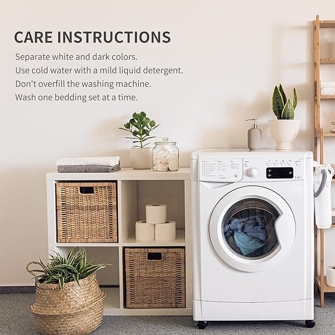 White Natural Bamboo Double Bedding Set - SRK 240TC - Bedding - ebarza Furniture UAE | Shop Modern Furniture in Abu Dhabi & Dubai - مفروشات ايبازرا في الامارات | تسوق اثاث عصري وديكورات مميزة في دبي وابوظبي