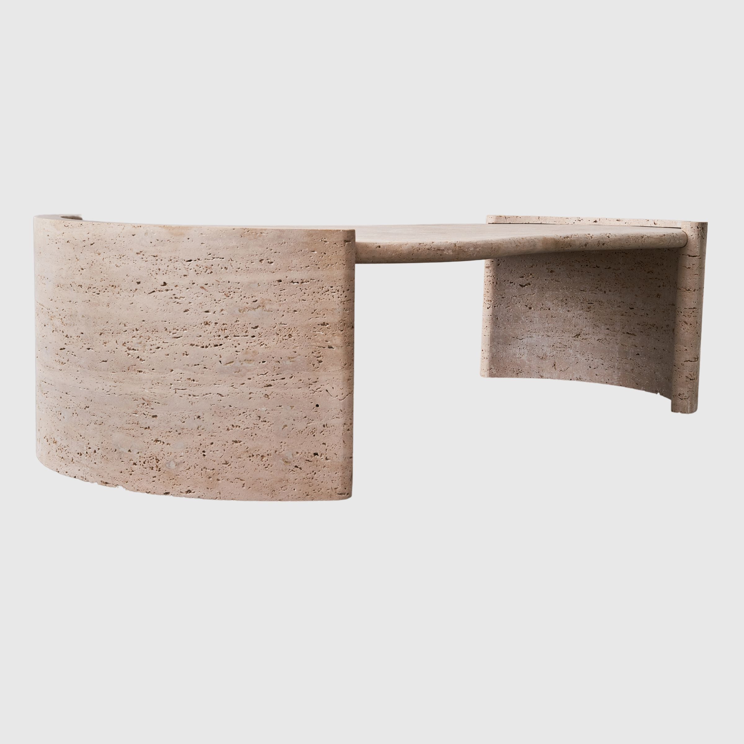 Natural Travertine Coffee Table JA008-B - Coffee Tables - ebarza Furniture UAE | Shop Modern Furniture in Abu Dhabi & Dubai - مفروشات ايبازرا في الامارات | تسوق اثاث عصري وديكورات مميزة في دبي وابوظبي