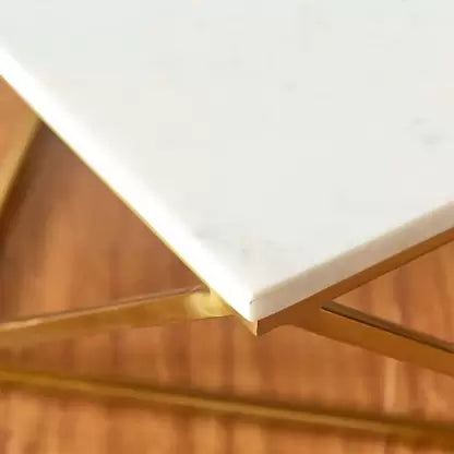 Natural Marble & Stainless Steel Table Bp8809B-G - Coffee Tables - ebarza Furniture UAE | Shop Modern Furniture in Abu Dhabi & Dubai - مفروشات ايبازرا في الامارات | تسوق اثاث عصري وديكورات مميزة في دبي وابوظبي