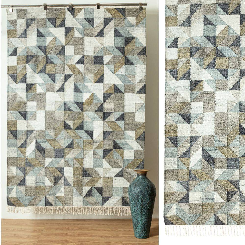 90X130 Cm Bolton Handmade Wool Rug Bolton Blt-83-S - Rugs - ebarza Furniture UAE | Shop Modern Furniture in Abu Dhabi & Dubai - مفروشات ايبازرا في الامارات | تسوق اثاث عصري وديكورات مميزة في دبي وابوظبي