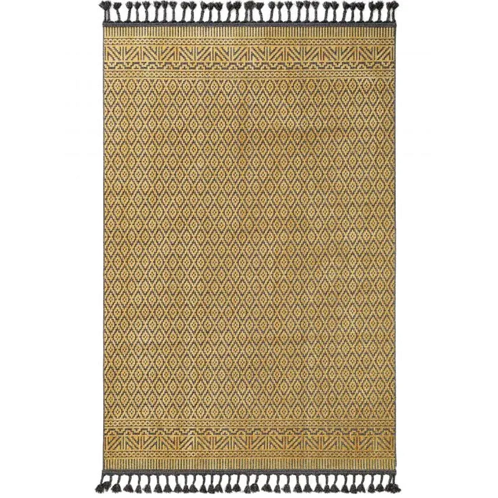 90X130 Cm Handmade Wool Rug Artik-Ark-132-Gold-M - Rugs - ebarza Furniture UAE | Shop Modern Furniture in Abu Dhabi & Dubai - مفروشات ايبازرا في الامارات | تسوق اثاث عصري وديكورات مميزة في دبي وابوظبي