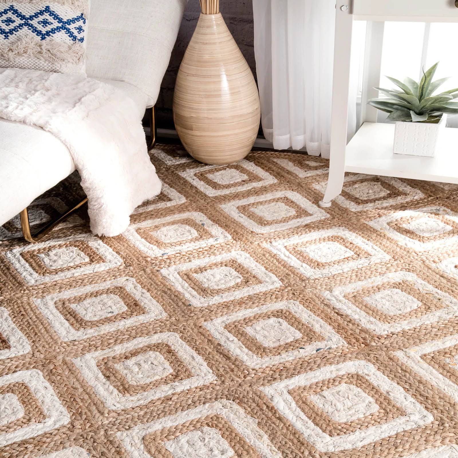 90X300 Cm Braided Handmade Jute Rug Jh-2342-Long - Rugs - ebarza Furniture UAE | Shop Modern Furniture in Abu Dhabi & Dubai - مفروشات ايبازرا في الامارات | تسوق اثاث عصري وديكورات مميزة في دبي وابوظبي