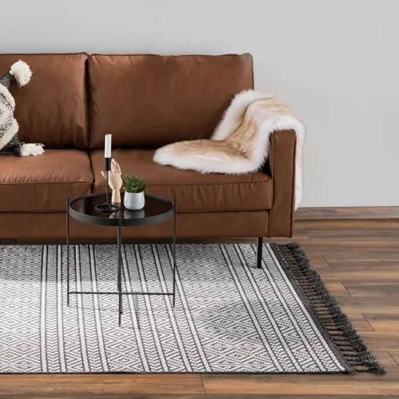 90X300 Cm Handmade Wool Rug Artik-Ark-133-Beige-Long - Rugs - ebarza Furniture UAE | Shop Modern Furniture in Abu Dhabi & Dubai - مفروشات ايبازرا في الامارات | تسوق اثاث عصري وديكورات مميزة في دبي وابوظبي