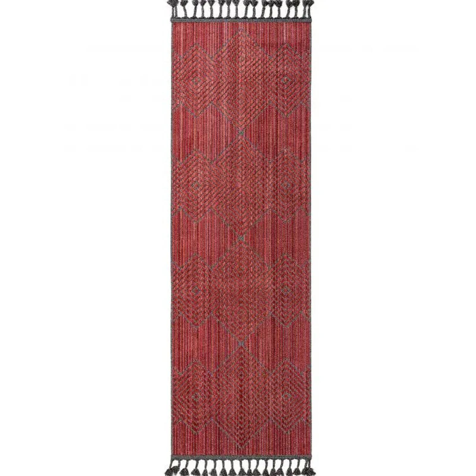 90X300 Cm Handmade Wool Rug Artik-Ark-134-Red-Long - Rugs - ebarza Furniture UAE | Shop Modern Furniture in Abu Dhabi & Dubai - مفروشات ايبازرا في الامارات | تسوق اثاث عصري وديكورات مميزة في دبي وابوظبي