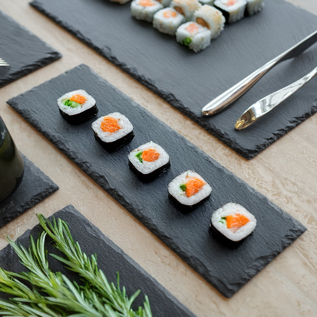 Slate Serving Board Rough Chipped Edges 30x10cm - CKPL3010B - Trays - ebarza Furniture UAE | Shop Modern Furniture in Abu Dhabi & Dubai - مفروشات ايبازرا في الامارات | تسوق اثاث عصري وديكورات مميزة في دبي وابوظبي