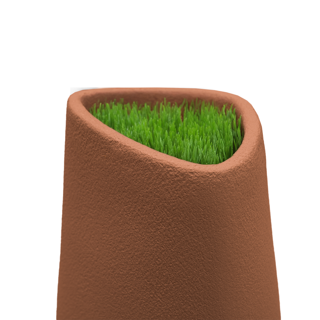 Set Of 3 Outdoor/Indoor Fiberglass Concrete Planter Box Xk-8177A+B+C - Clay Color - Planter Boxes - ebarza Furniture UAE | Shop Modern Furniture in Abu Dhabi & Dubai - مفروشات ايبازرا في الامارات | تسوق اثاث عصري وديكورات مميزة في دبي وابوظبي
