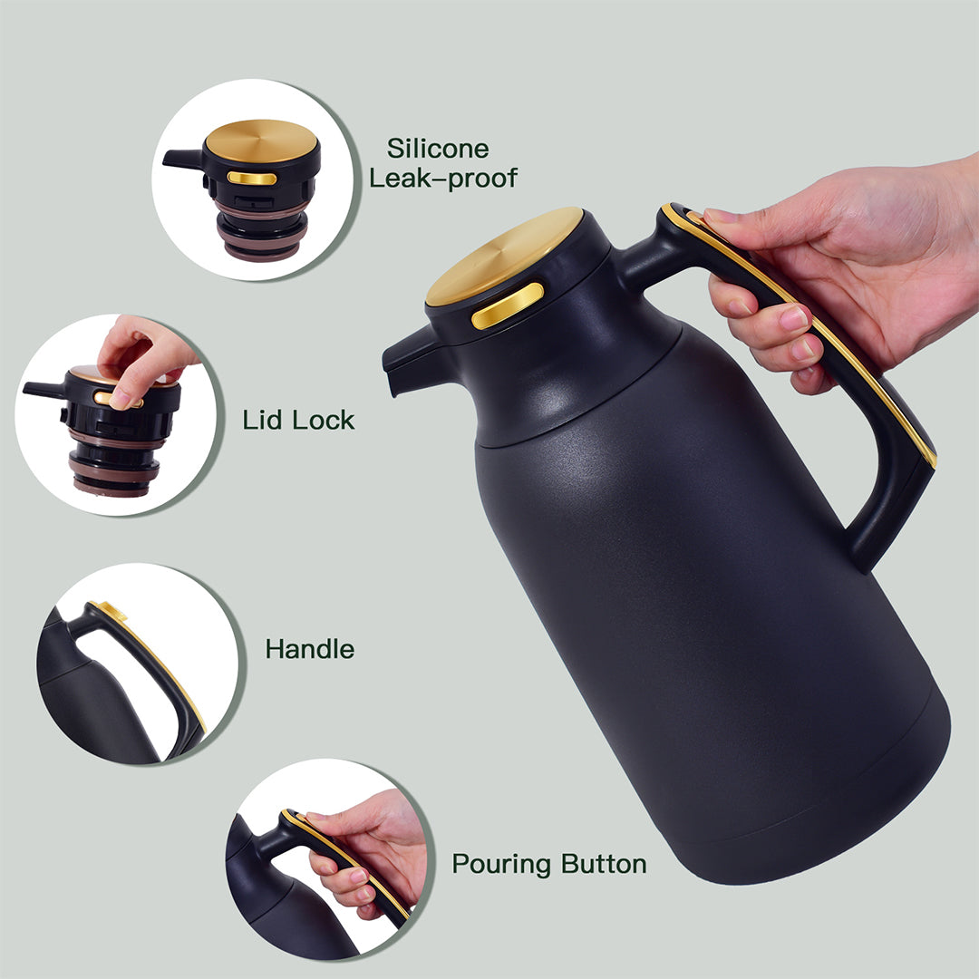 Pre-order 15 Days Delivery Alpo Thermal Coffee Carafe 2L ALP002PC68BKG - Black - Drinkware - ebarza Furniture UAE | Shop Modern Furniture in Abu Dhabi & Dubai - مفروشات ايبازرا في الامارات | تسوق اثاث عصري وديكورات مميزة في دبي وابوظبي