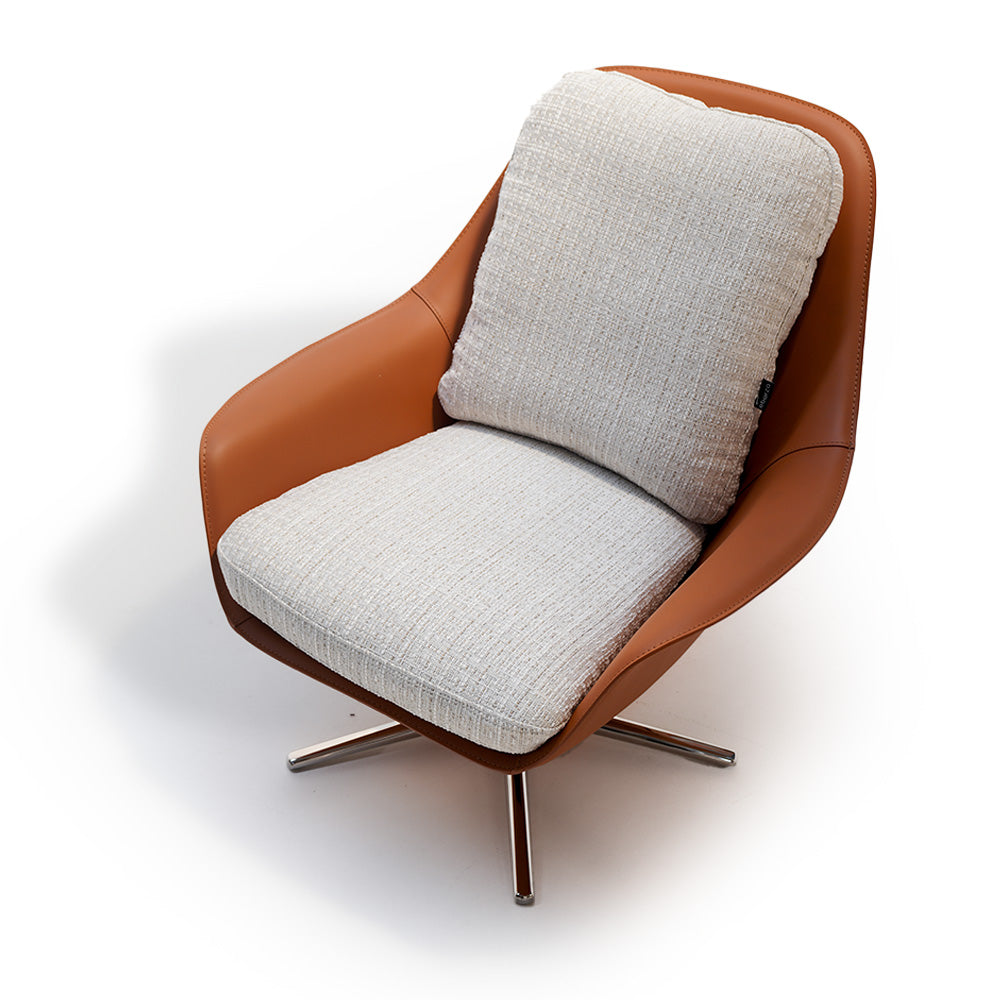 Swivel Serenity Shiny Stainless Steel Swivel Lounge Chair DJ610 / PZ-208-L - Lounge Chairs - ebarza Furniture UAE | Shop Modern Furniture in Abu Dhabi & Dubai - مفروشات ايبازرا في الامارات | تسوق اثاث عصري وديكورات مميزة في دبي وابوظبي