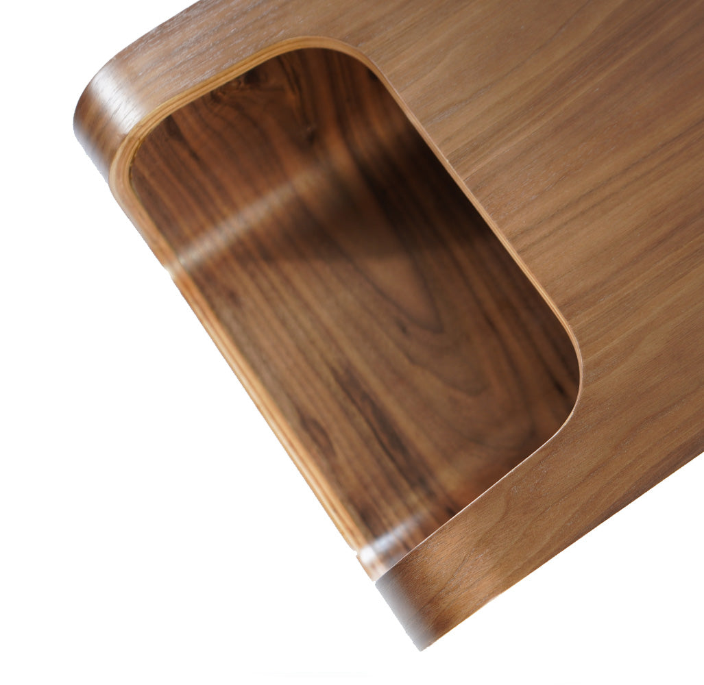 Matt plywood and veneer Side Table BP0639-WAL - Side Tables - ebarza Furniture UAE | Shop Modern Furniture in Abu Dhabi & Dubai - مفروشات ايبازرا في الامارات | تسوق اثاث عصري وديكورات مميزة في دبي وابوظبي