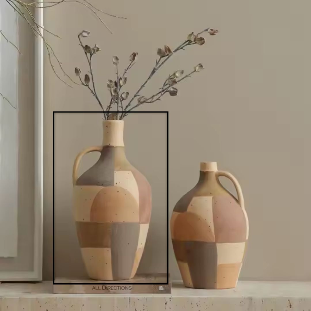 Assorted Color Hand-Painted Ceramic Vase -A FF-D25073A - Vases - ebarza Furniture UAE | Shop Modern Furniture in Abu Dhabi & Dubai - مفروشات ايبازرا في الامارات | تسوق اثاث عصري وديكورات مميزة في دبي وابوظبي