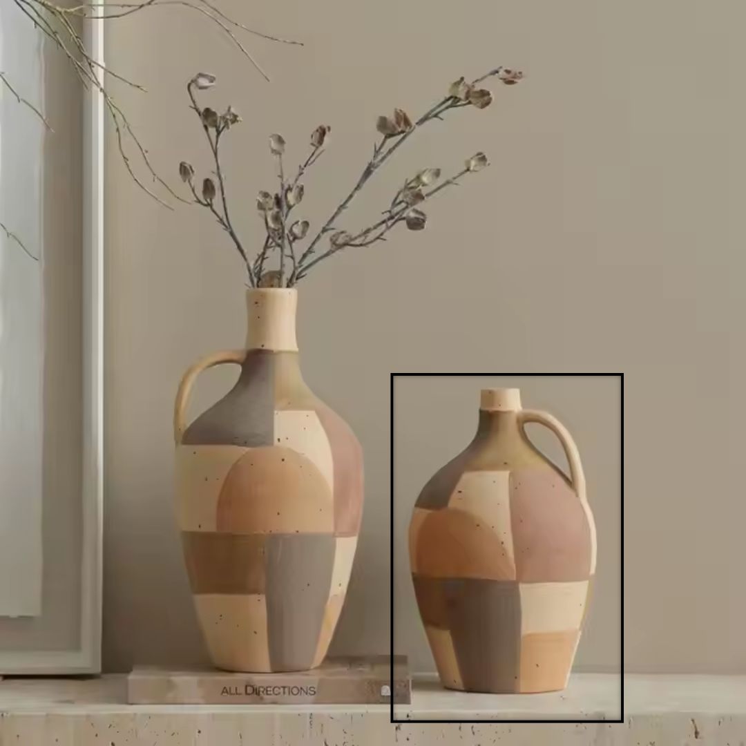 Assorted Color Hand-painted Ceramic Vase B-FF-D25073B - Vases - ebarza Furniture UAE | Shop Modern Furniture in Abu Dhabi & Dubai - مفروشات ايبازرا في الامارات | تسوق اثاث عصري وديكورات مميزة في دبي وابوظبي