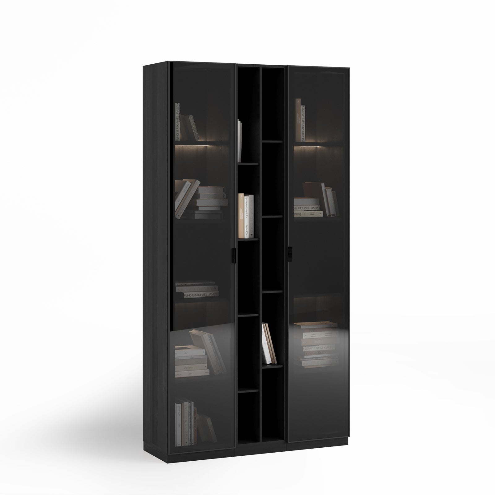 Azura Block with Glass Doors Wall Unit - Bookcases - ebarza Furniture UAE | Shop Modern Furniture in Abu Dhabi & Dubai - مفروشات ايبازرا في الامارات | تسوق اثاث عصري وديكورات مميزة في دبي وابوظبي