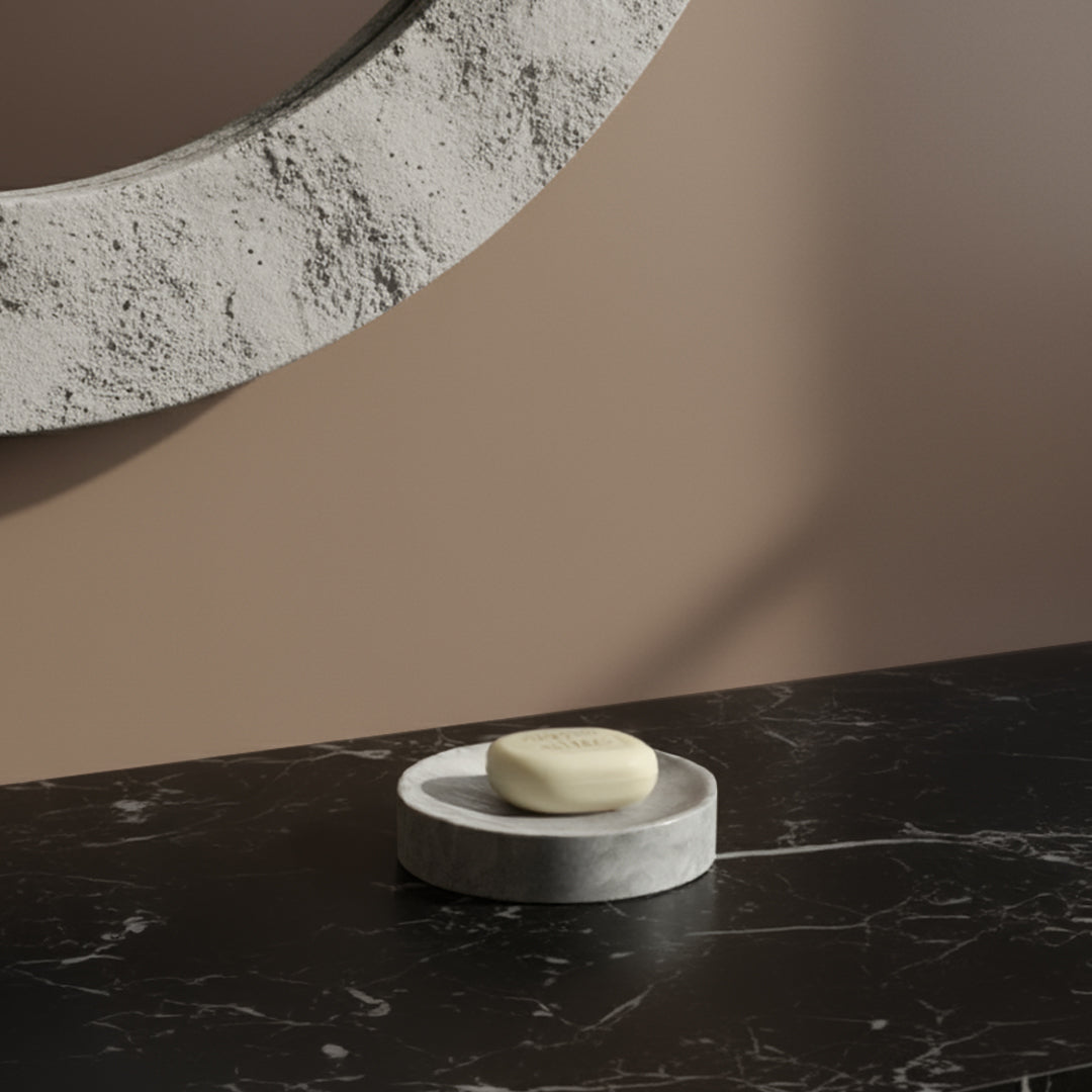 Bawang Flower Marble Circular Soap Dish CBJ892-3 - Bathroom Accessories - ebarza Furniture UAE | Shop Modern Furniture in Abu Dhabi & Dubai - مفروشات ايبازرا في الامارات | تسوق اثاث عصري وديكورات مميزة في دبي وابوظبي