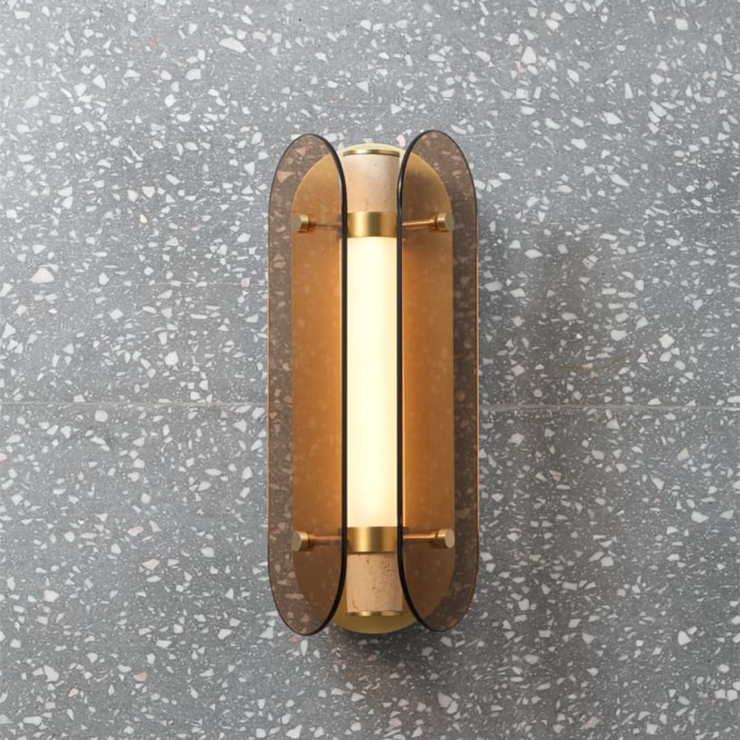 Brass Aluminum And Marble LED Wall Lamp MB21955-2-150 - Wall Lamps - ebarza Furniture UAE | Shop Modern Furniture in Abu Dhabi & Dubai - مفروشات ايبازرا في الامارات | تسوق اثاث عصري وديكورات مميزة في دبي وابوظبي