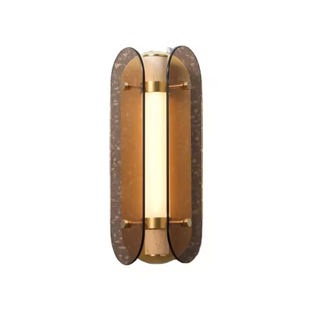 Brass Aluminum And Marble LED Wall Lamp MB21955-2-150 - Wall Lamps - ebarza Furniture UAE | Shop Modern Furniture in Abu Dhabi & Dubai - مفروشات ايبازرا في الامارات | تسوق اثاث عصري وديكورات مميزة في دبي وابوظبي