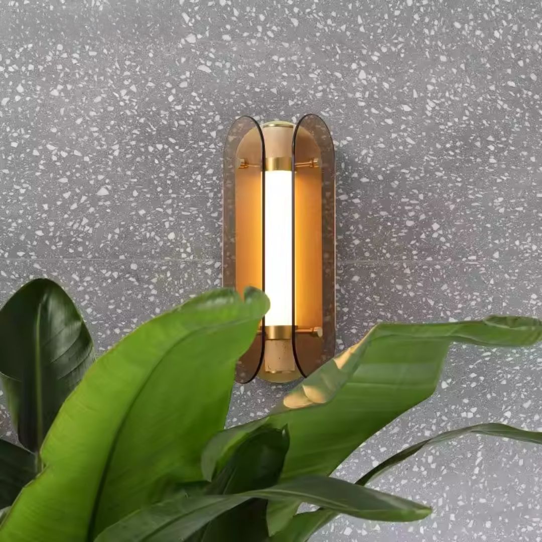 Brass Aluminum And Marble LED Wall Lamp MB21955-2-150 - Wall Lamps - ebarza Furniture UAE | Shop Modern Furniture in Abu Dhabi & Dubai - مفروشات ايبازرا في الامارات | تسوق اثاث عصري وديكورات مميزة في دبي وابوظبي