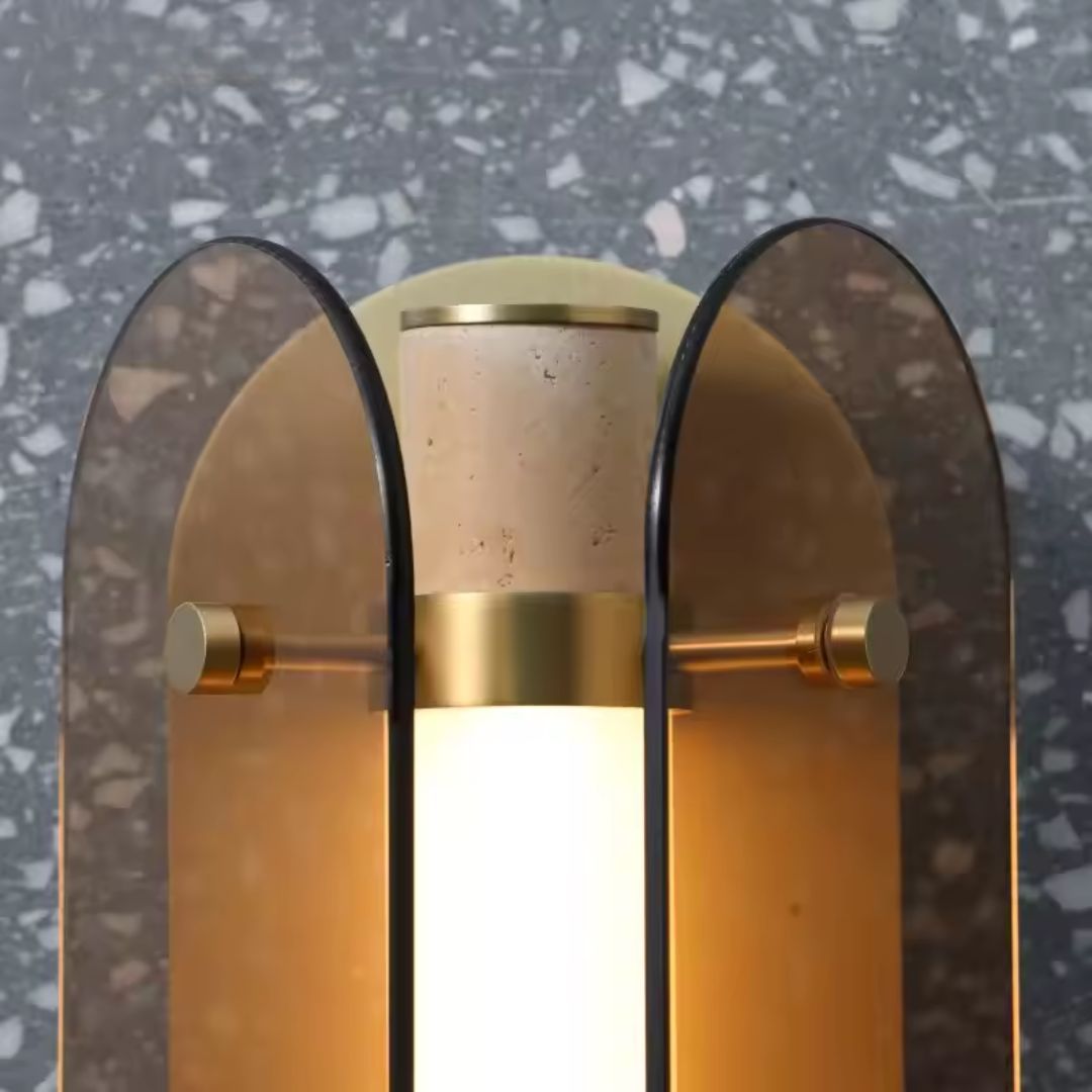 Brass Aluminum And Marble LED Wall Lamp MB21955-2-150 - Wall Lamps - ebarza Furniture UAE | Shop Modern Furniture in Abu Dhabi & Dubai - مفروشات ايبازرا في الامارات | تسوق اثاث عصري وديكورات مميزة في دبي وابوظبي