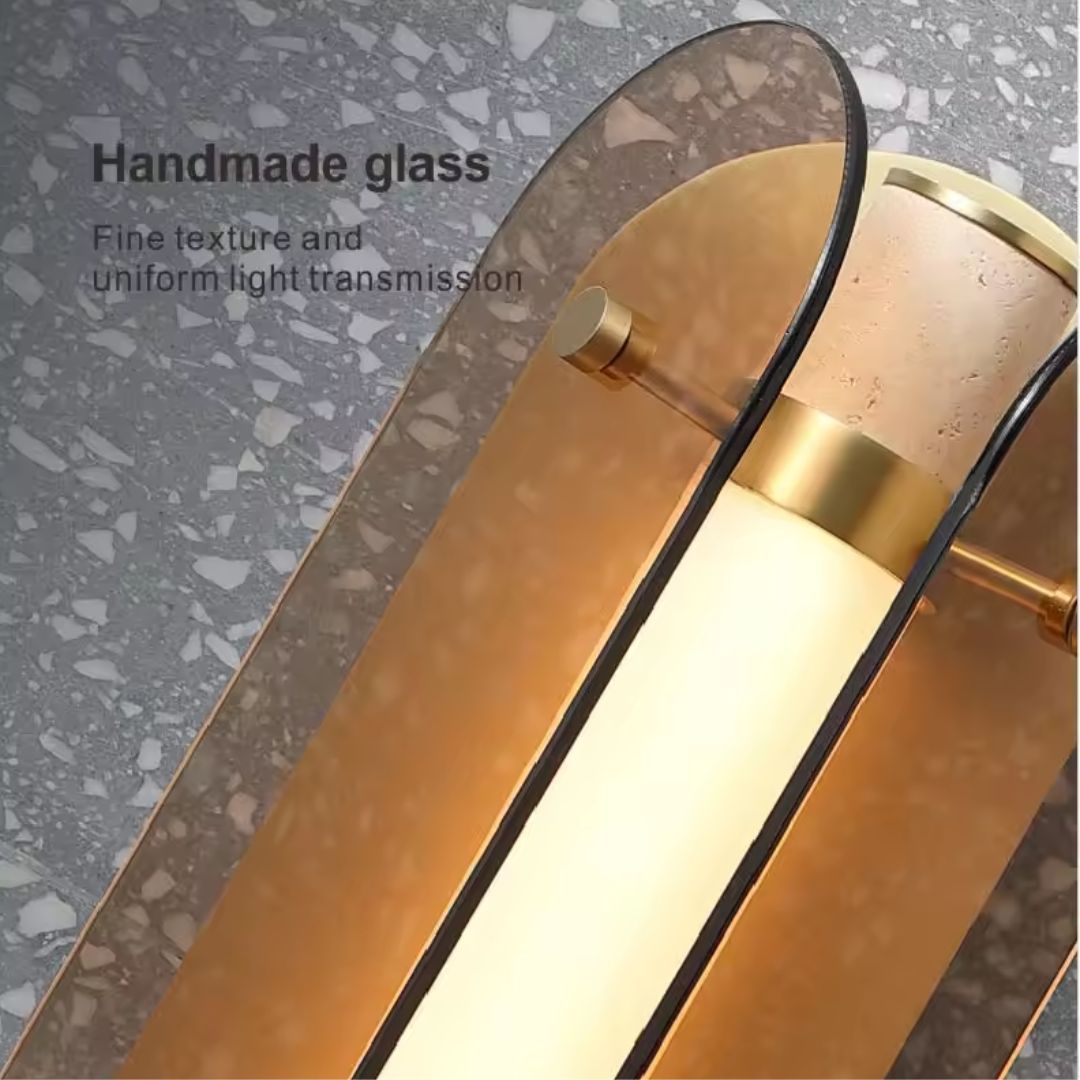 Brass Aluminum And Marble LED Wall Lamp MB21955-2-150 - Wall Lamps - ebarza Furniture UAE | Shop Modern Furniture in Abu Dhabi & Dubai - مفروشات ايبازرا في الامارات | تسوق اثاث عصري وديكورات مميزة في دبي وابوظبي