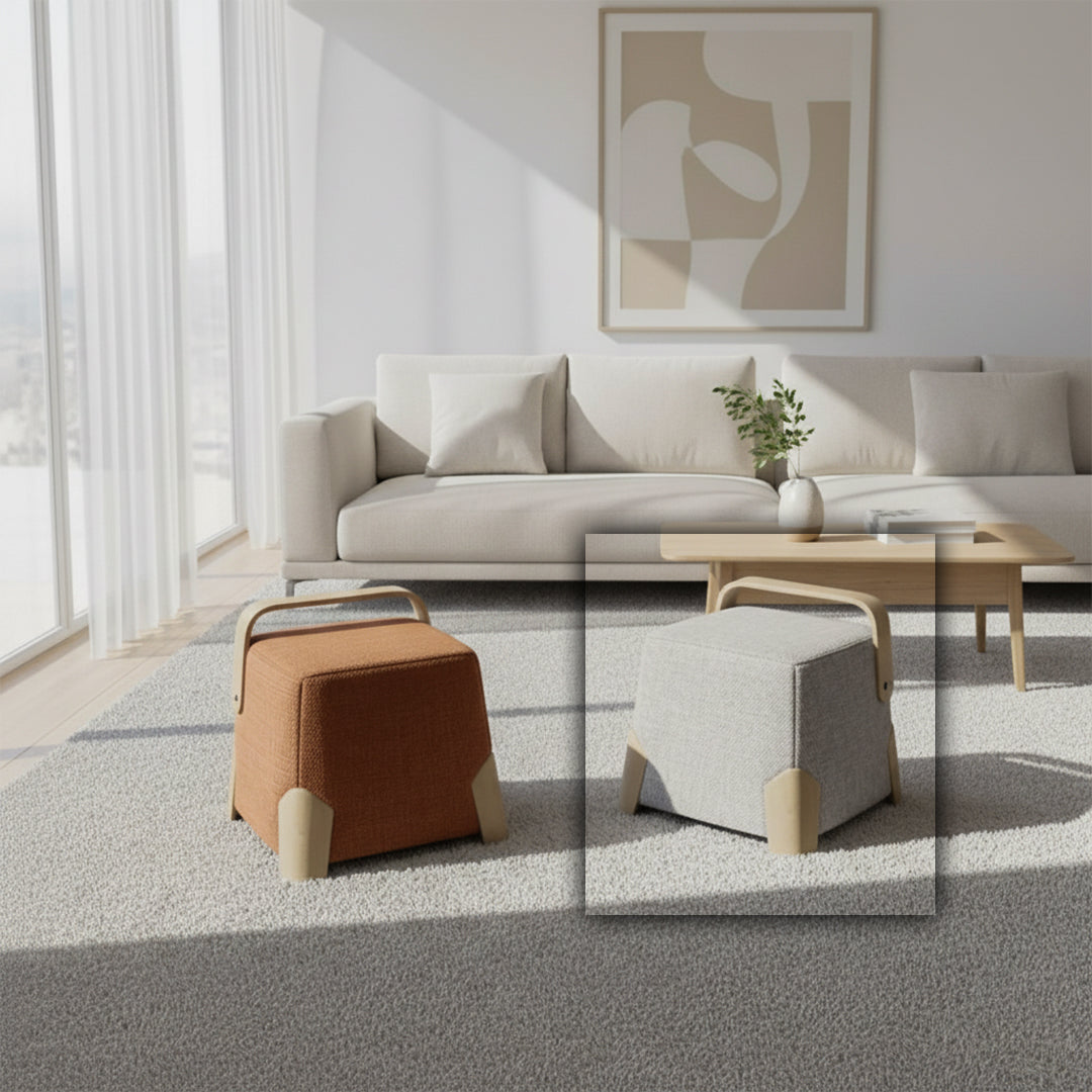 Brick Low Stool MZ7959 - Beige - Poufs - ebarza Furniture UAE | Shop Modern Furniture in Abu Dhabi & Dubai - مفروشات ايبازرا في الامارات | تسوق اثاث عصري وديكورات مميزة في دبي وابوظبي