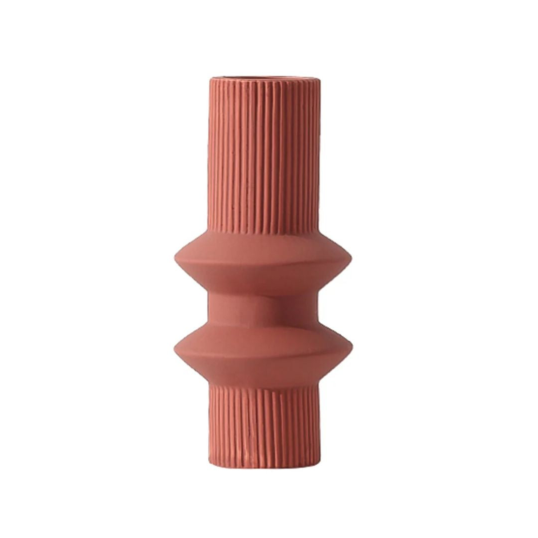 Brown Double Ring Vase-B FA-D21105B - Vases - ebarza Furniture UAE | Shop Modern Furniture in Abu Dhabi & Dubai - مفروشات ايبازرا في الامارات | تسوق اثاث عصري وديكورات مميزة في دبي وابوظبي