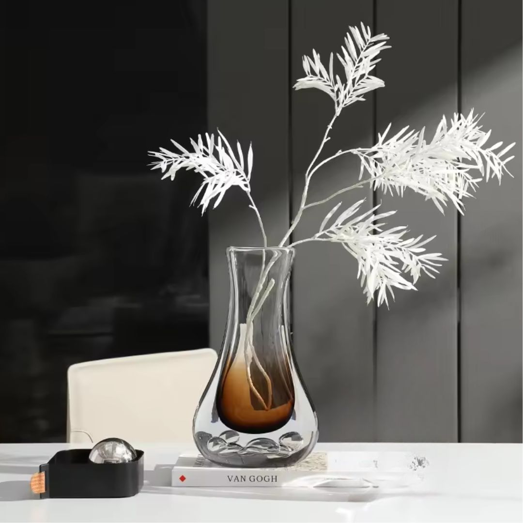 Bubble Thick Vase Brown Tall FB-E24034A - Vases - ebarza Furniture UAE | Shop Modern Furniture in Abu Dhabi & Dubai - مفروشات ايبازرا في الامارات | تسوق اثاث عصري وديكورات مميزة في دبي وابوظبي