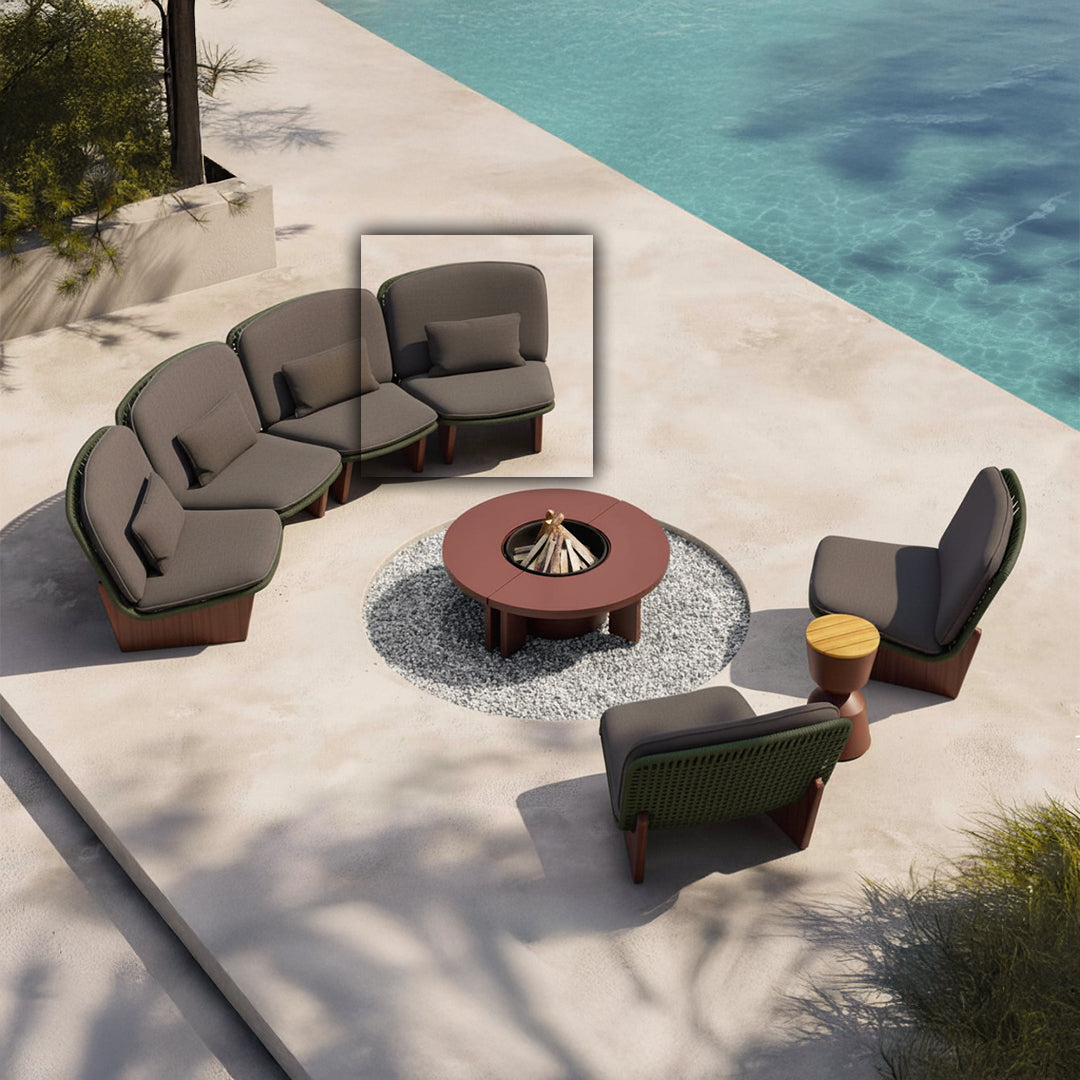 CLOGS CENTER MODULE With SEAT AND BACK CUSHION OUTDOOR LOUNGE CHAIR KC8611A07ROP - Lounge Chairs - ebarza Furniture UAE | Shop Modern Furniture in Abu Dhabi & Dubai - مفروشات ايبازرا في الامارات | تسوق اثاث عصري وديكورات مميزة في دبي وابوظبي