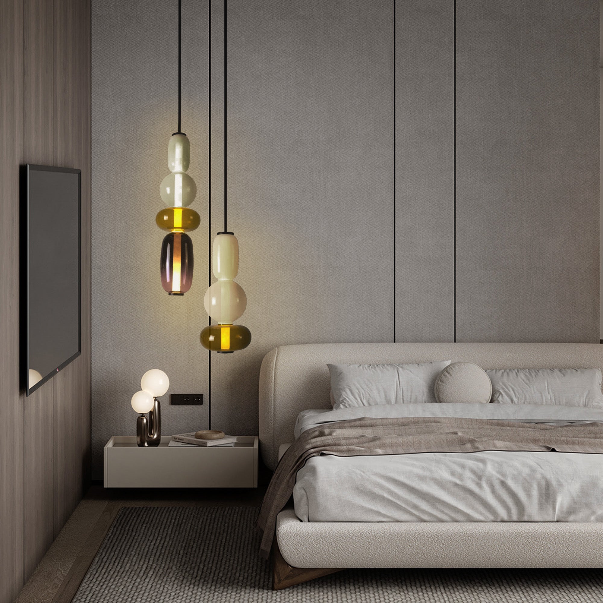 Stellar Strands Pendant Lamp 3-Glasses CY-DD-1052-3G - Pendant Lamps - ebarza Furniture UAE | Shop Modern Furniture in Abu Dhabi & Dubai - مفروشات ايبازرا في الامارات | تسوق اثاث عصري وديكورات مميزة في دبي وابوظبي