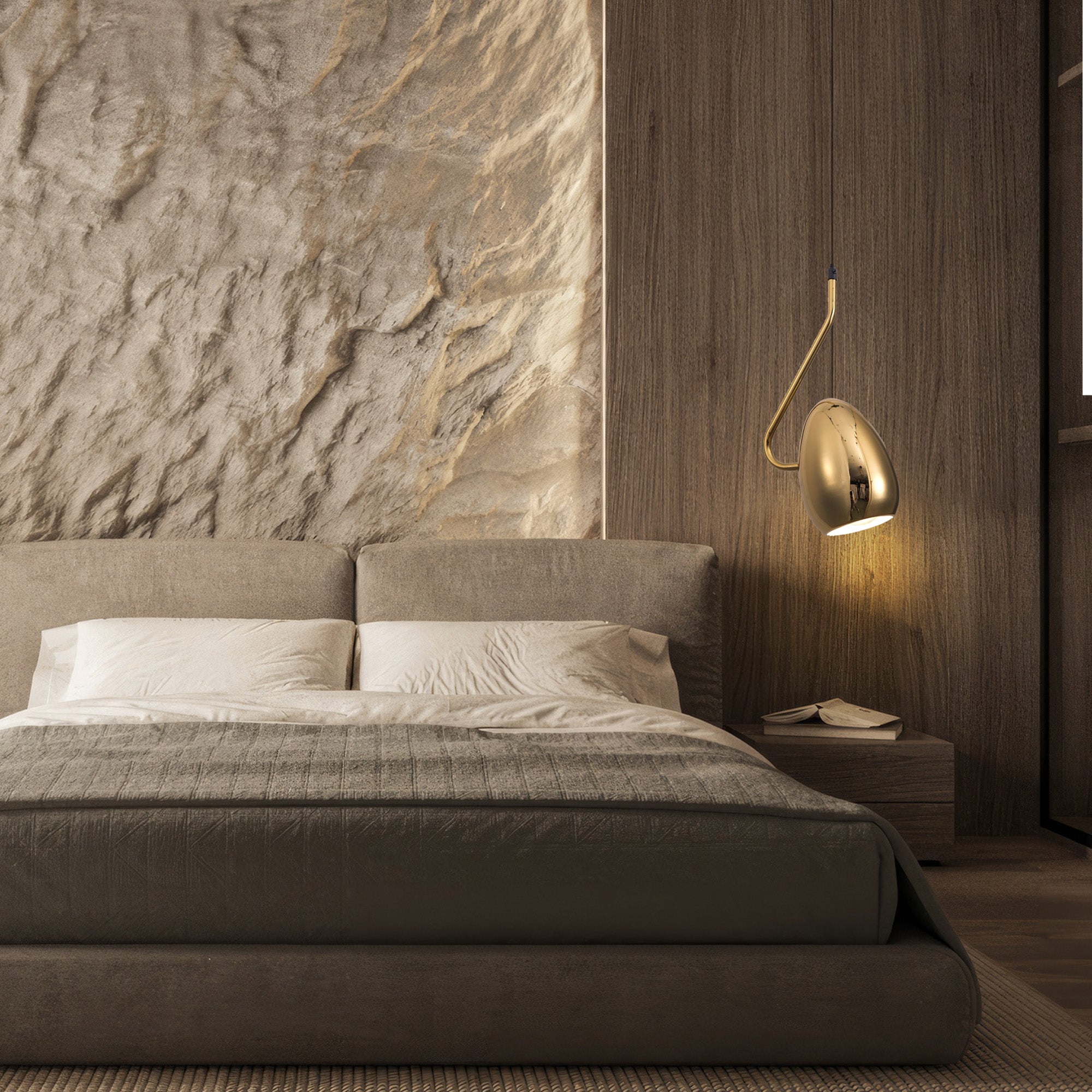 Teardrop Gold Pendant Lamp CY-DD-1062-G - Pendant Lamps - ebarza Furniture UAE | Shop Modern Furniture in Abu Dhabi & Dubai - مفروشات ايبازرا في الامارات | تسوق اثاث عصري وديكورات مميزة في دبي وابوظبي