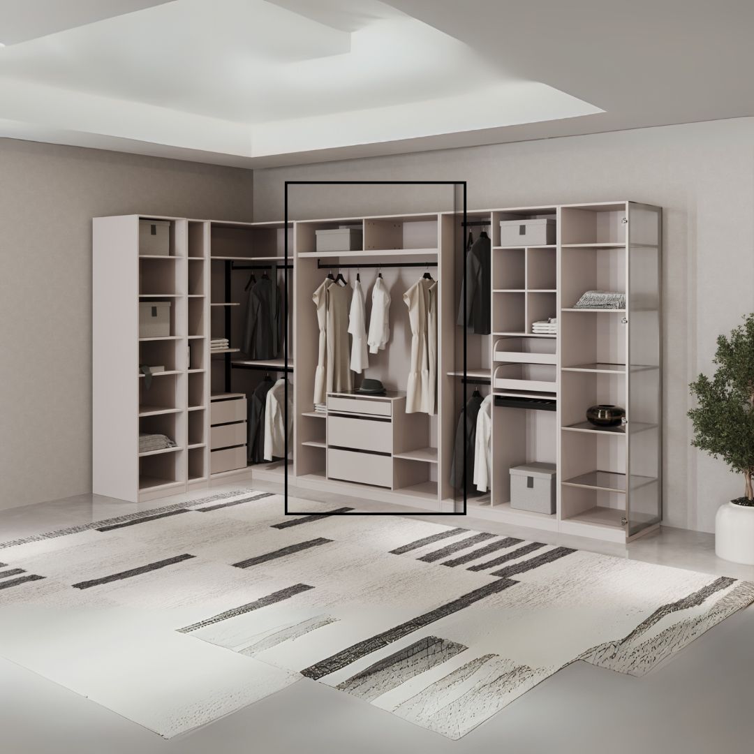 Pre-order 25 Days Delivery Cashmere 150 cm Accordion Door Wardrobe - Cabinets - ebarza Furniture UAE | Shop Modern Furniture in Abu Dhabi & Dubai - مفروشات ايبازرا في الامارات | تسوق اثاث عصري وديكورات مميزة في دبي وابوظبي