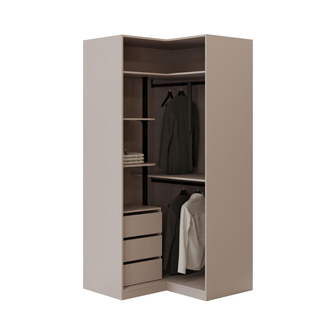 Pre-order 25 Days Delivery Cashmere CORNER WARDROBE 2 DOORS - Cabinets - ebarza Furniture UAE | Shop Modern Furniture in Abu Dhabi & Dubai - مفروشات ايبازرا في الامارات | تسوق اثاث عصري وديكورات مميزة في دبي وابوظبي