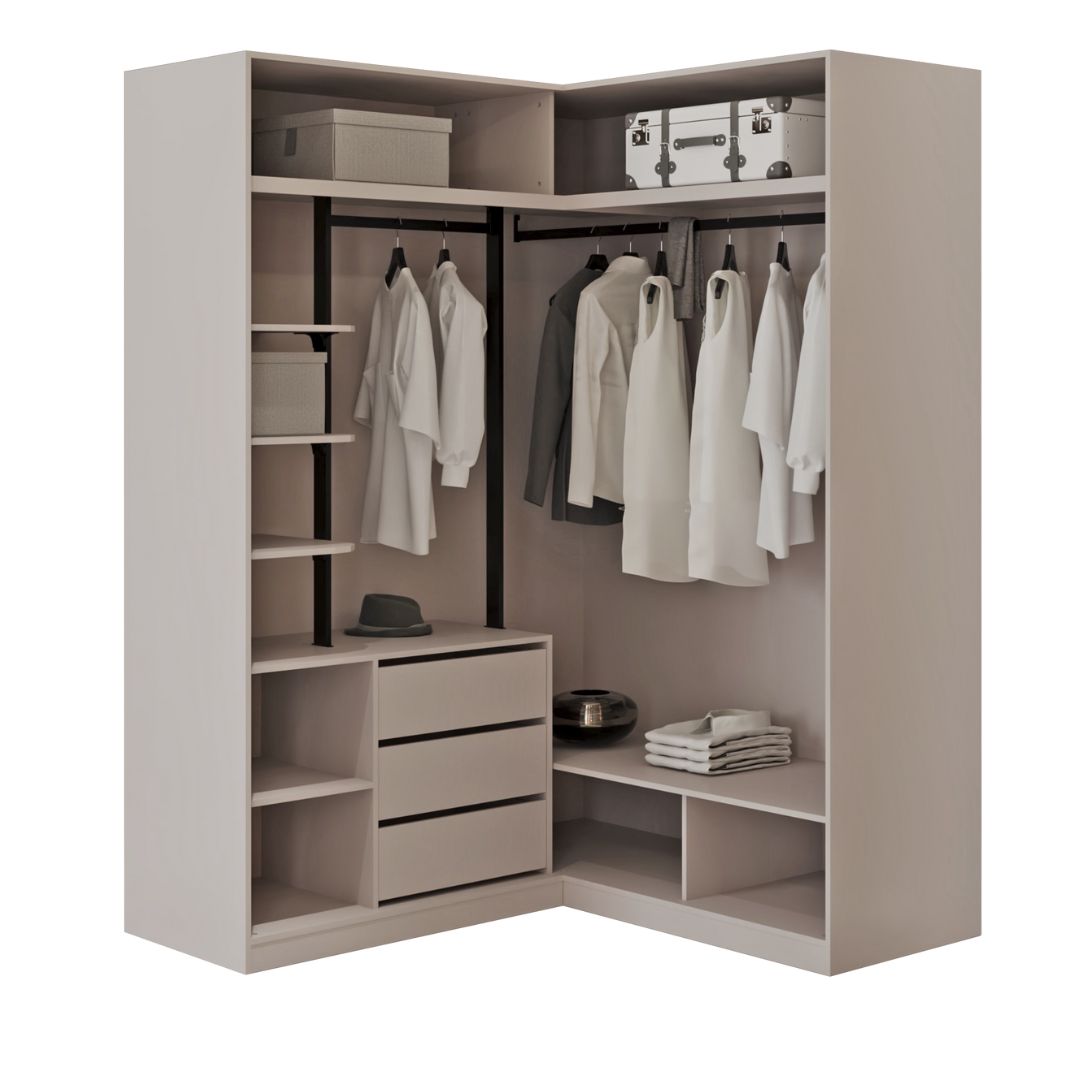 Pre-order 25 Days Delivery Cashmere CORNER WARDROBE 4 DOORS ACCORDION - Cabinets - ebarza Furniture UAE | Shop Modern Furniture in Abu Dhabi & Dubai - مفروشات ايبازرا في الامارات | تسوق اثاث عصري وديكورات مميزة في دبي وابوظبي