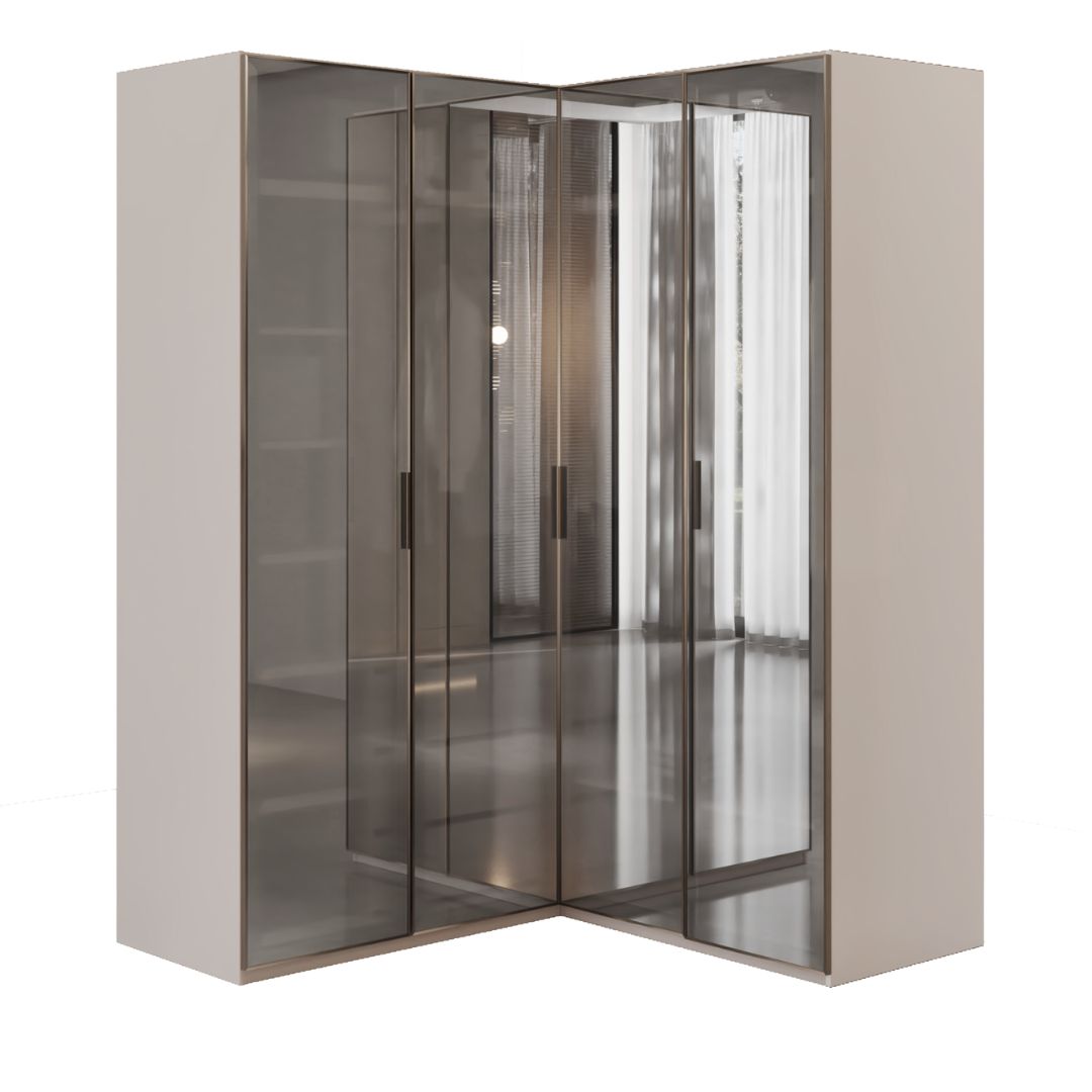 Pre-order 25 Days Delivery Cashmere CORNER WARDROBE 4 DOORS ACCORDION - Cabinets - ebarza Furniture UAE | Shop Modern Furniture in Abu Dhabi & Dubai - مفروشات ايبازرا في الامارات | تسوق اثاث عصري وديكورات مميزة في دبي وابوظبي