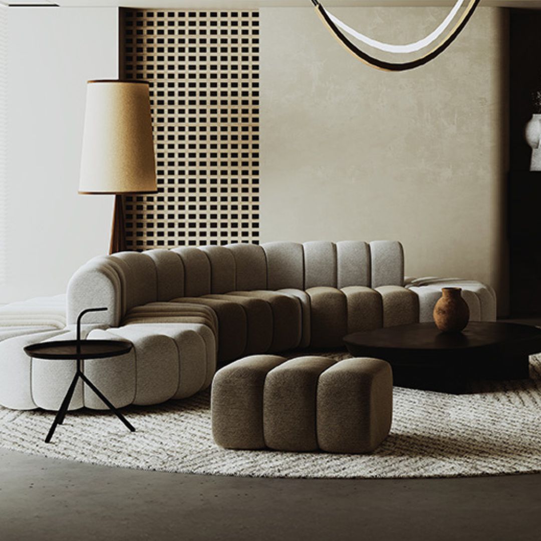 Chameleon Sofa Pouf Module - H-5228-E - Brown - Sofas - ebarza Furniture UAE | Shop Modern Furniture in Abu Dhabi & Dubai - مفروشات ايبازرا في الامارات | تسوق اثاث عصري وديكورات مميزة في دبي وابوظبي