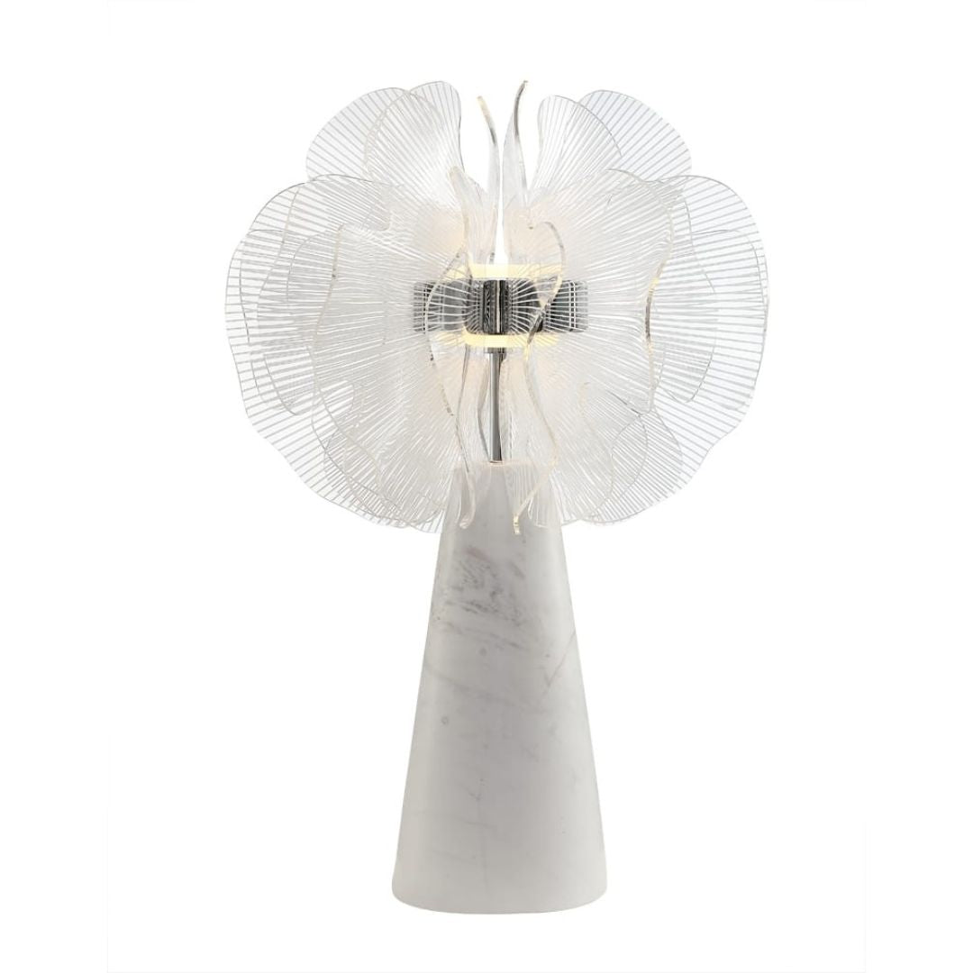 Chrome Metal And Travertine LED table Lamp MT23034-1-300 - Desk/table Lamps - ebarza Furniture UAE | Shop Modern Furniture in Abu Dhabi & Dubai - مفروشات ايبازرا في الامارات | تسوق اثاث عصري وديكورات مميزة في دبي وابوظبي