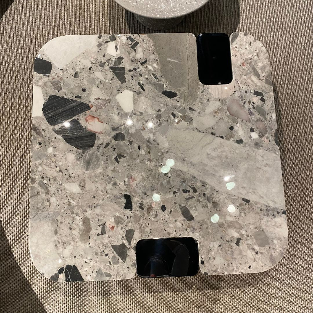 Coffee Table Natural Stone Top Stainless Steel Leg - LT053H - Coffee Tables - ebarza Furniture UAE | Shop Modern Furniture in Abu Dhabi & Dubai - مفروشات ايبازرا في الامارات | تسوق اثاث عصري وديكورات مميزة في دبي وابوظبي