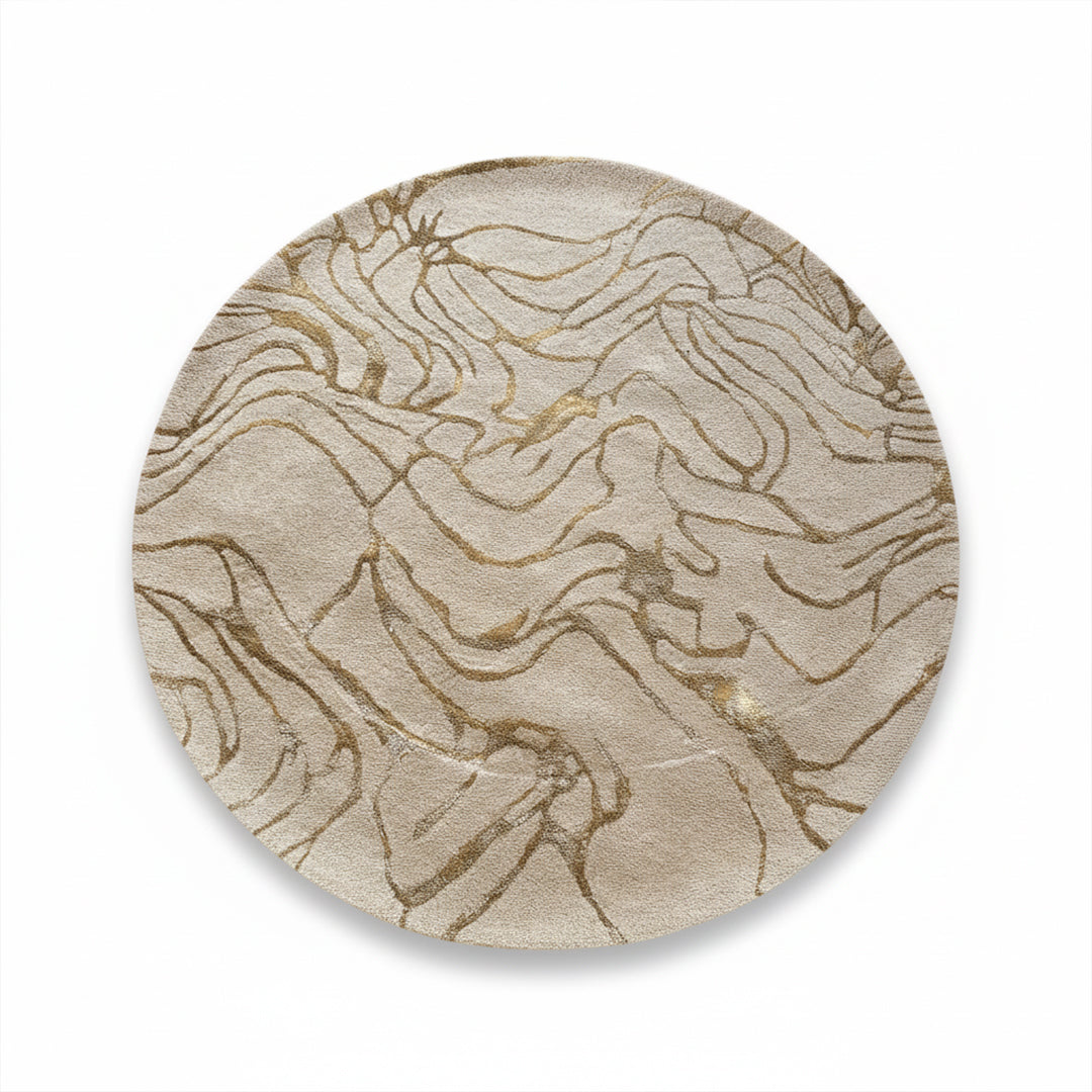 D150 Cm Handmade Wool Rug Jh-20736 Round - Rugs - ebarza Furniture UAE | Shop Modern Furniture in Abu Dhabi & Dubai - مفروشات ايبازرا في الامارات | تسوق اثاث عصري وديكورات مميزة في دبي وابوظبي